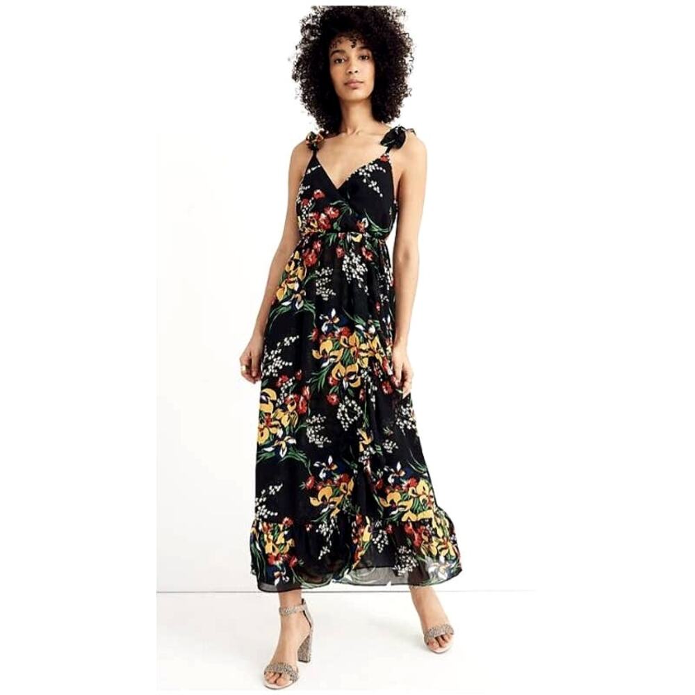 Madewell Ruffle-Strap Wrap Dress in Orchid Bouquet 10